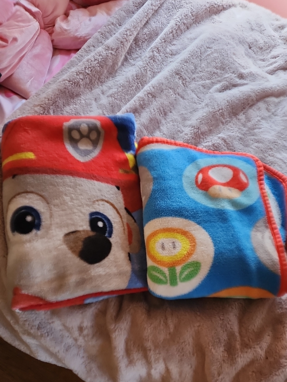 Kids Soft Plush Blanket - Blue & Red Character Print